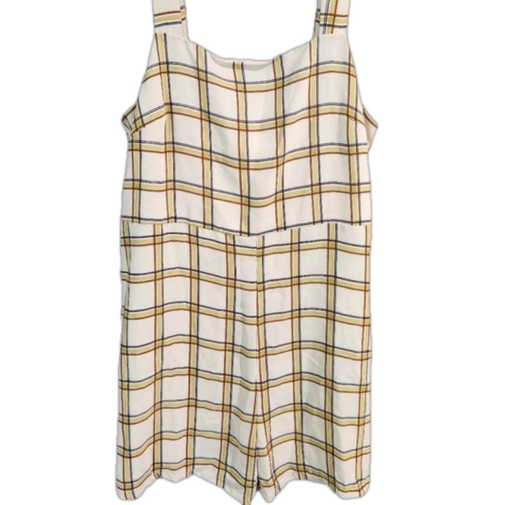 3/$25 Pomelo Jumpsuit size Large NWT lined mini plaid